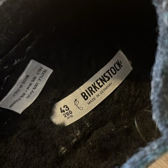 Birkenstock Blue Green Plaid Wool Felt Zermatt Shearling Slipper Sz 43 - Picture 10 of 12